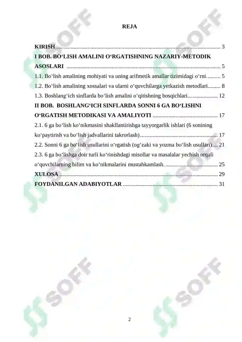 "SONNI 6 GA BO‘LISHNI O‘RGATISH METODIKASI" 2