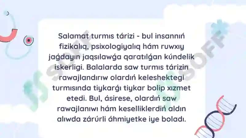 Salamat turmıs tárizi 2