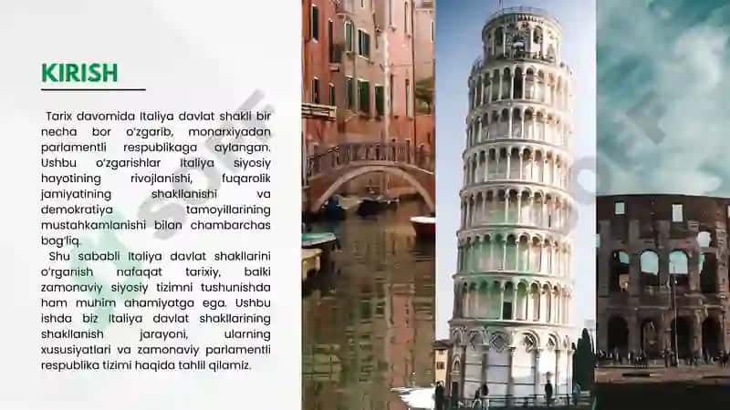 Italiya davlat shakllari prezentatsiya 2