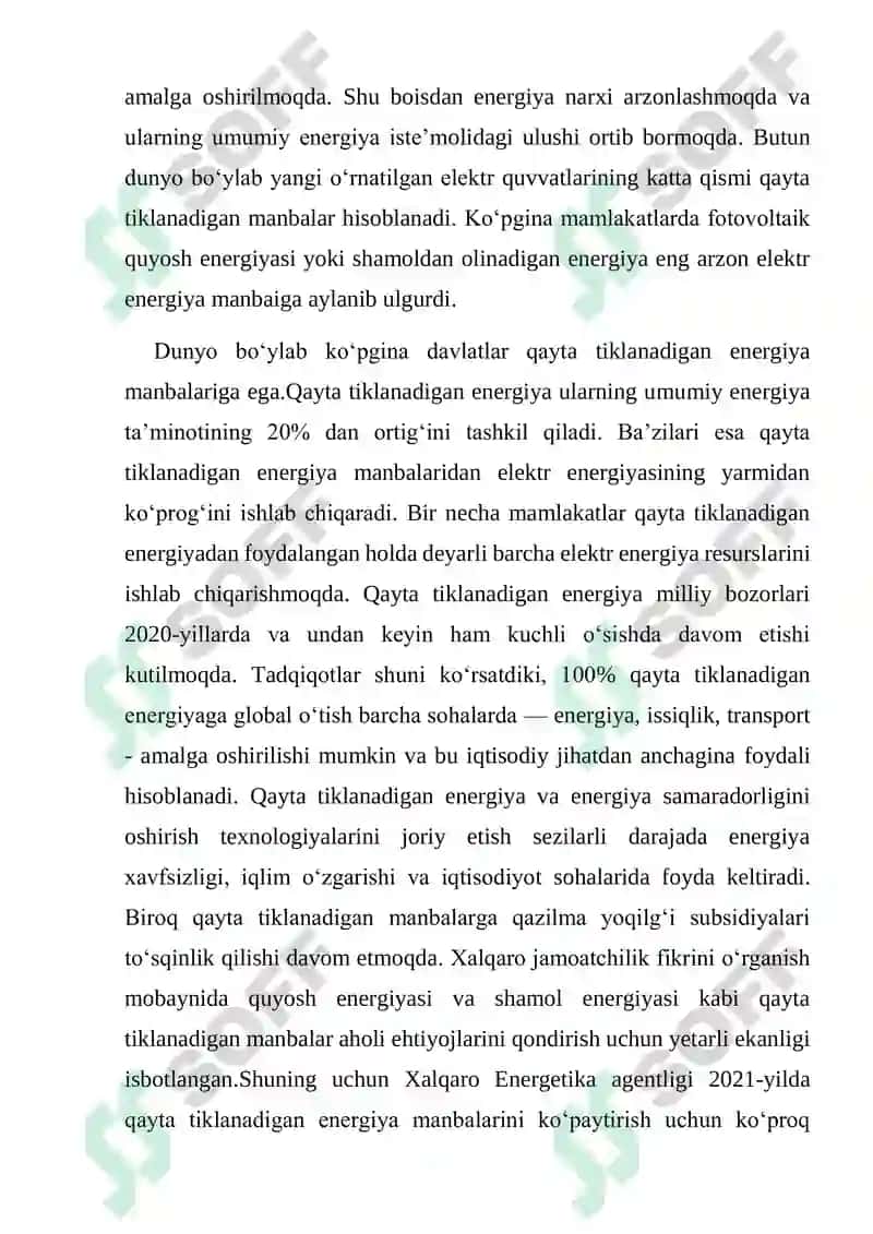 Qayta tiklanuvchi energiya manbalari 2