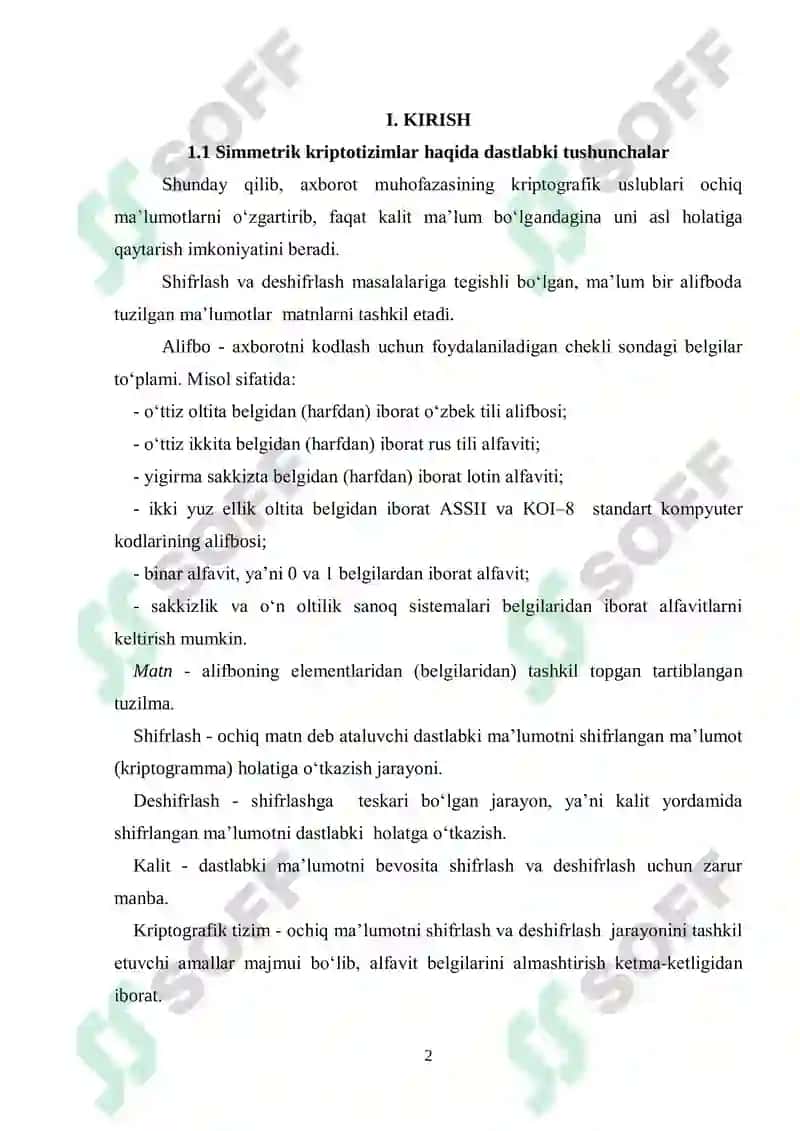 Klassik simmetrik kriptotizimlar va ularning tahlili 2