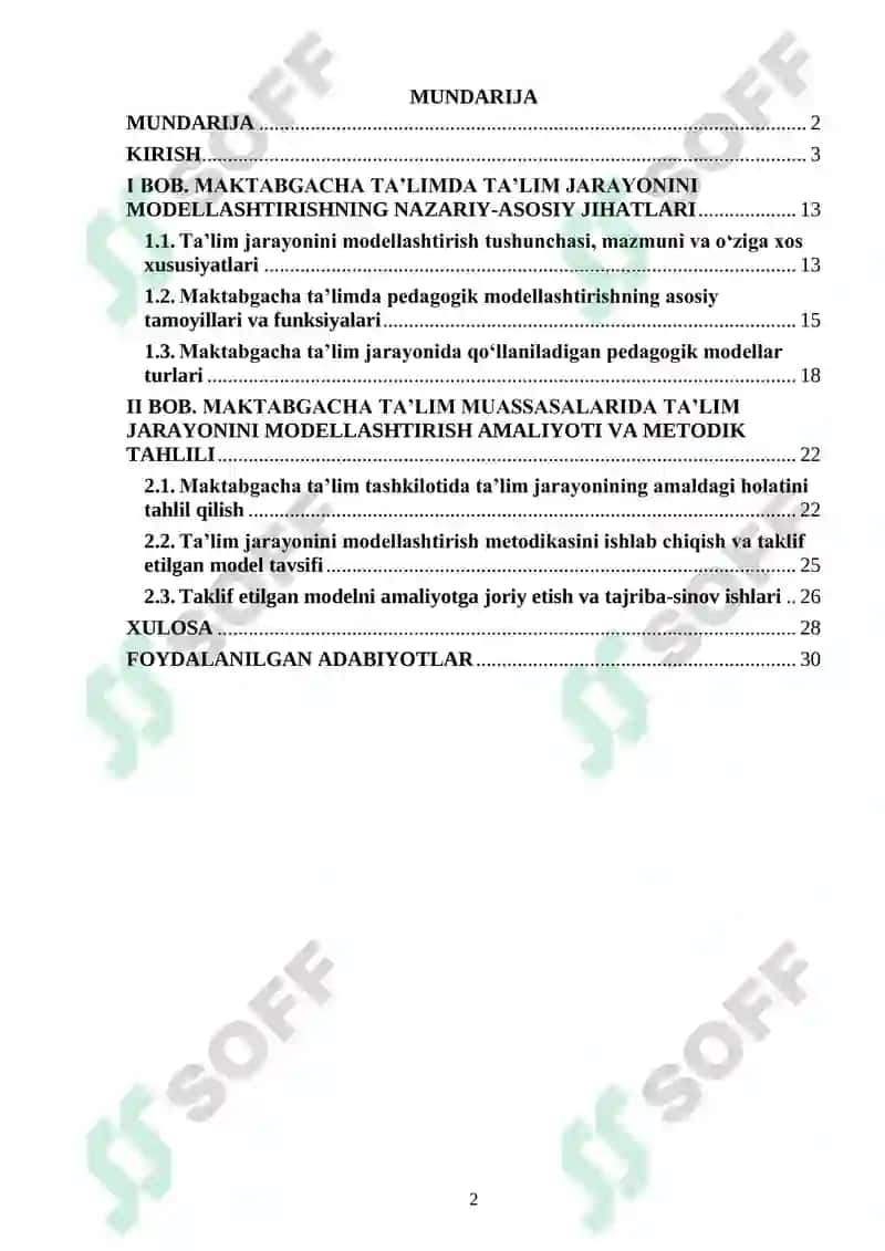 Maktabgacha Ta'limda Pedagogik Jarayonlarni Loyiha 2