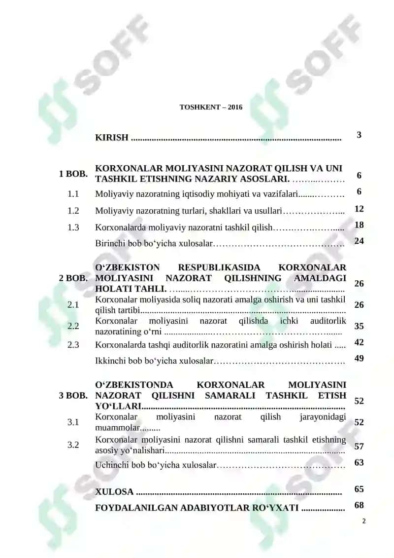 KORXONALAR MOLIYASINI NAZORAT QILISH USULLARI VA ULARNI SAMARALI TASHKIL ETISH YO‘NALISHLARI 2