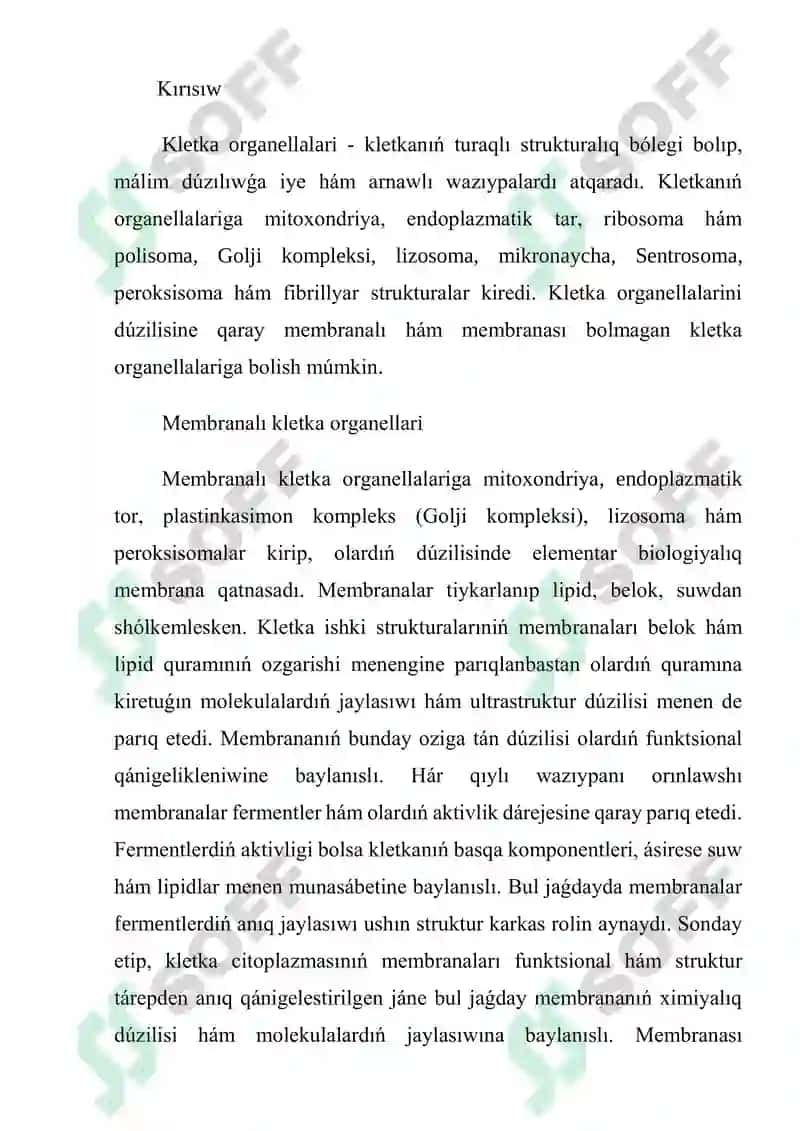Kletka hám orgenellardiñ morfologik tárepten dúzilislik tiykari 2