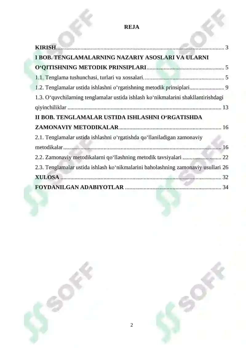 Tenglamalar ustida ishlashni o‘rgatishda zamonaviy o‘qitish metodikalaridan foydalanish 2