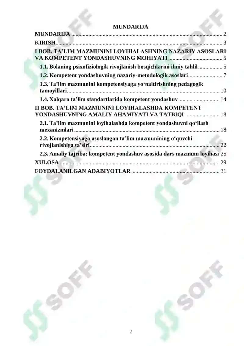 Ta’lim mazmunini loyihalashda kompetent yondashuvning ahamiyati 2