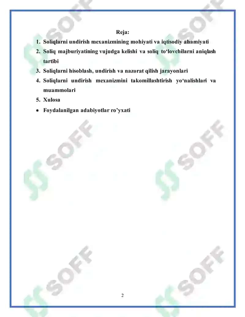Soliqlarni undirish mexanizmi 2
