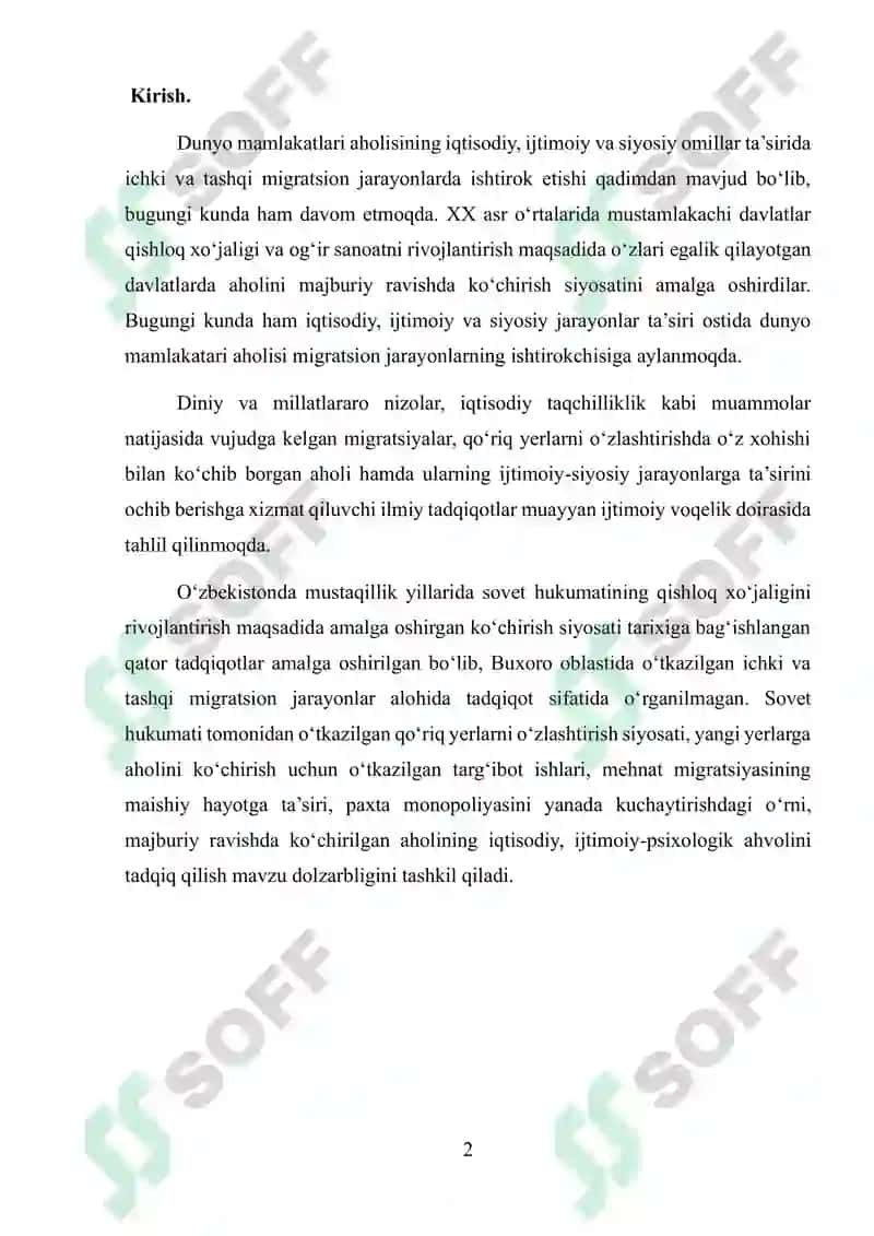 Sovet davri O’zbekistondagi migratsion jarayonlarning asosiy bosqichlari 2