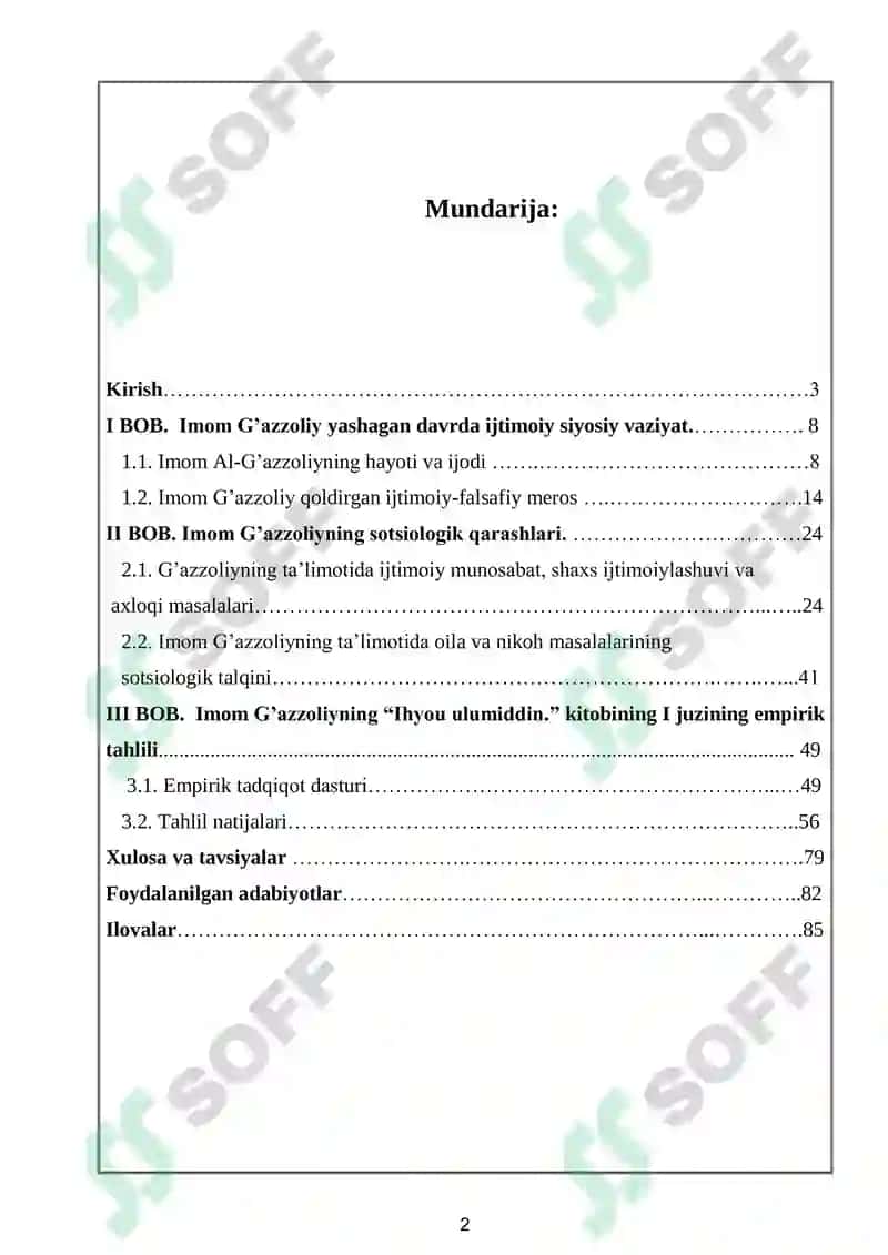 Imom Al-G’azzoliyning sotsiologik qarashlari 2