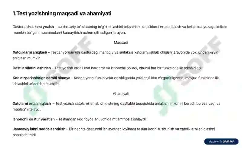 Test yozish, Unit Test haqida 2