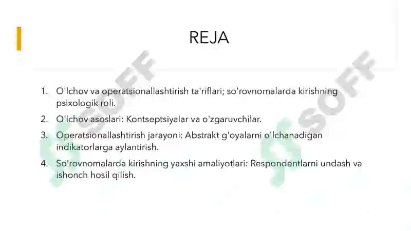 O'lchov va operatsionallashtirish 2