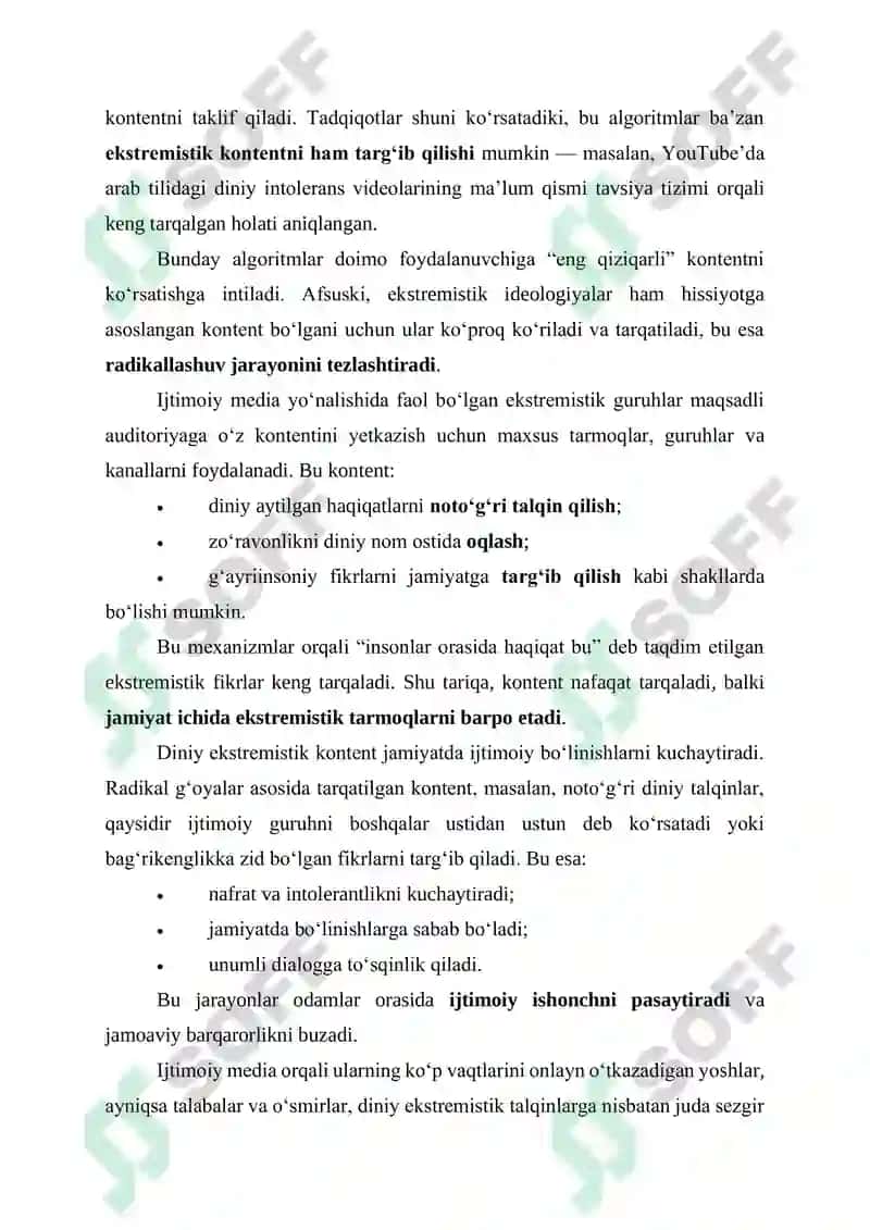 MEDIA MAKONDA DINIY KONTENTNING TARQALISHI VA EKSTREMISTIK TALQINLARNING OLDINI OLISH STRATEGIYALARI 2