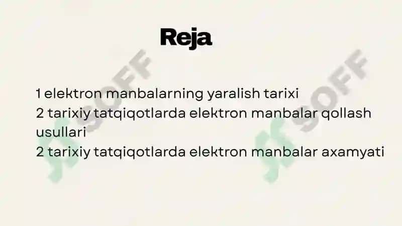 Elektron manbalar tarixiy taqiqotdagi axamyati 2