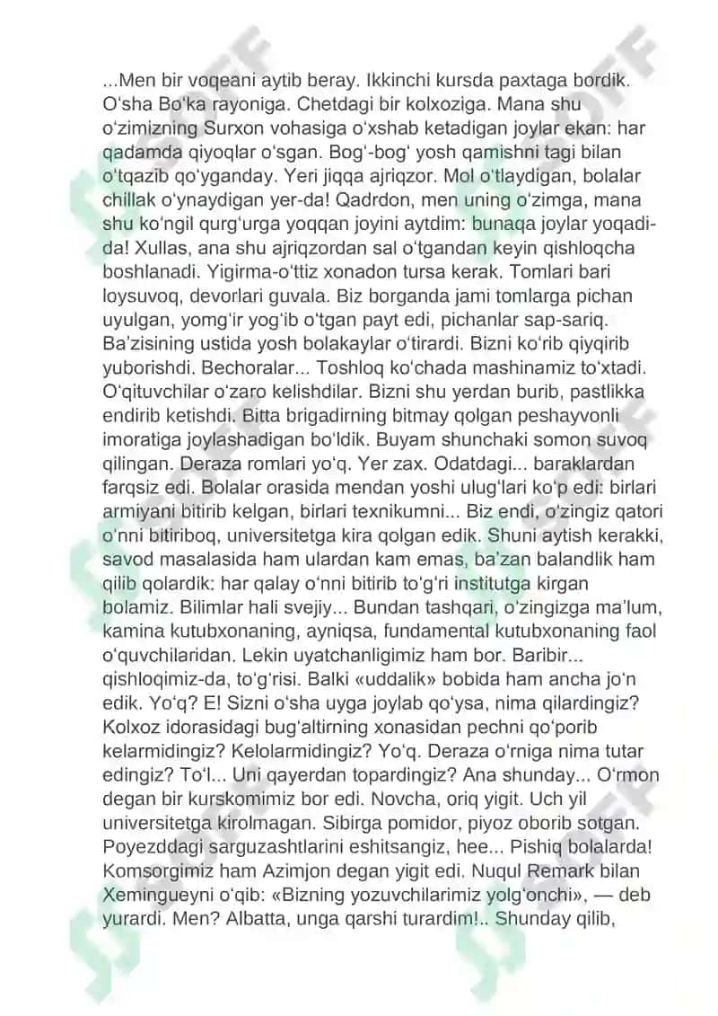 Shukur Xolmirzayev - O'zbeklar (hikoya) 2