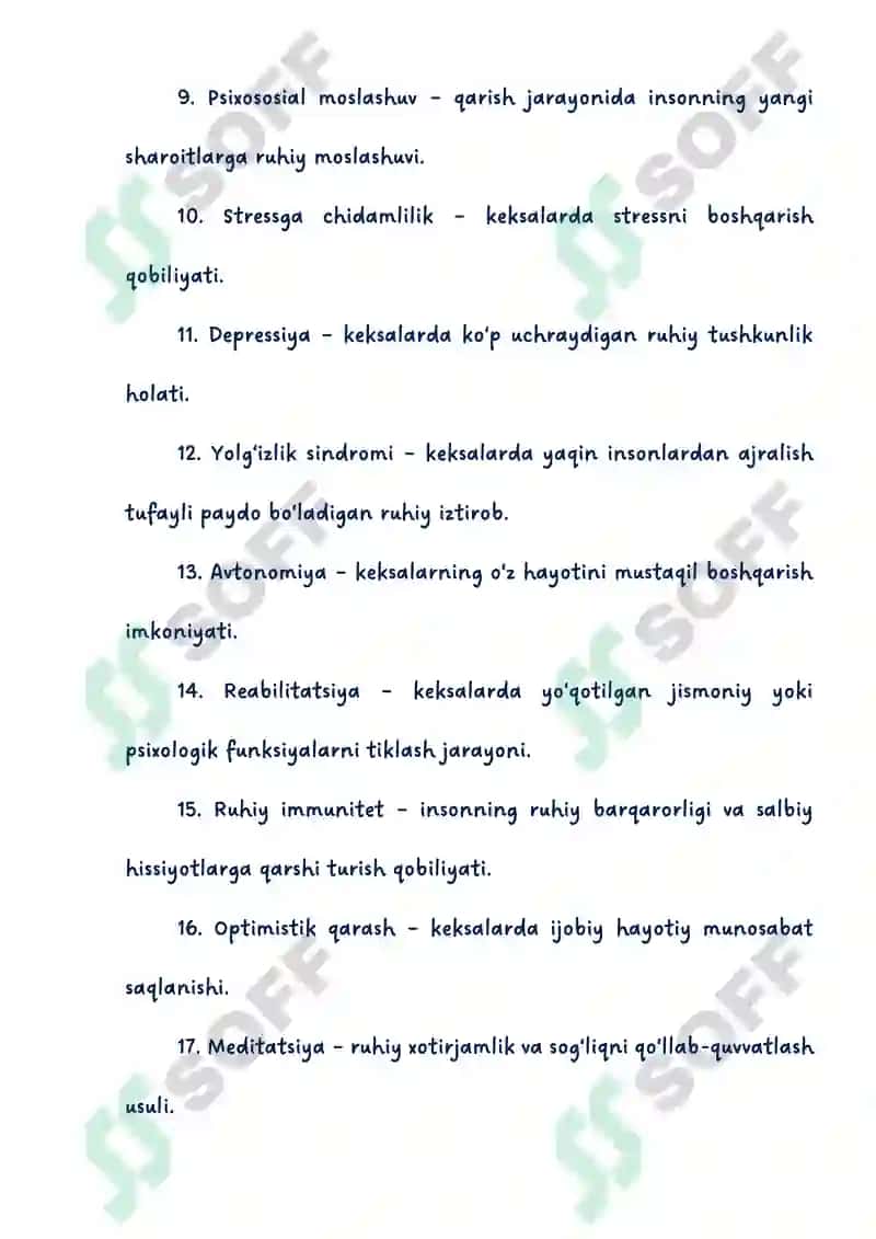 Keksalik va uzoq umr ko’rish psixologiyasi va salomatlik 2