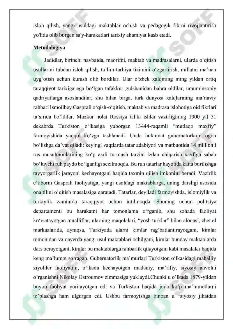XIX asr oxiri va XX asr boshlarida maktab va pedagogik fikr taraqqiyoti, jadidlar harakati 2