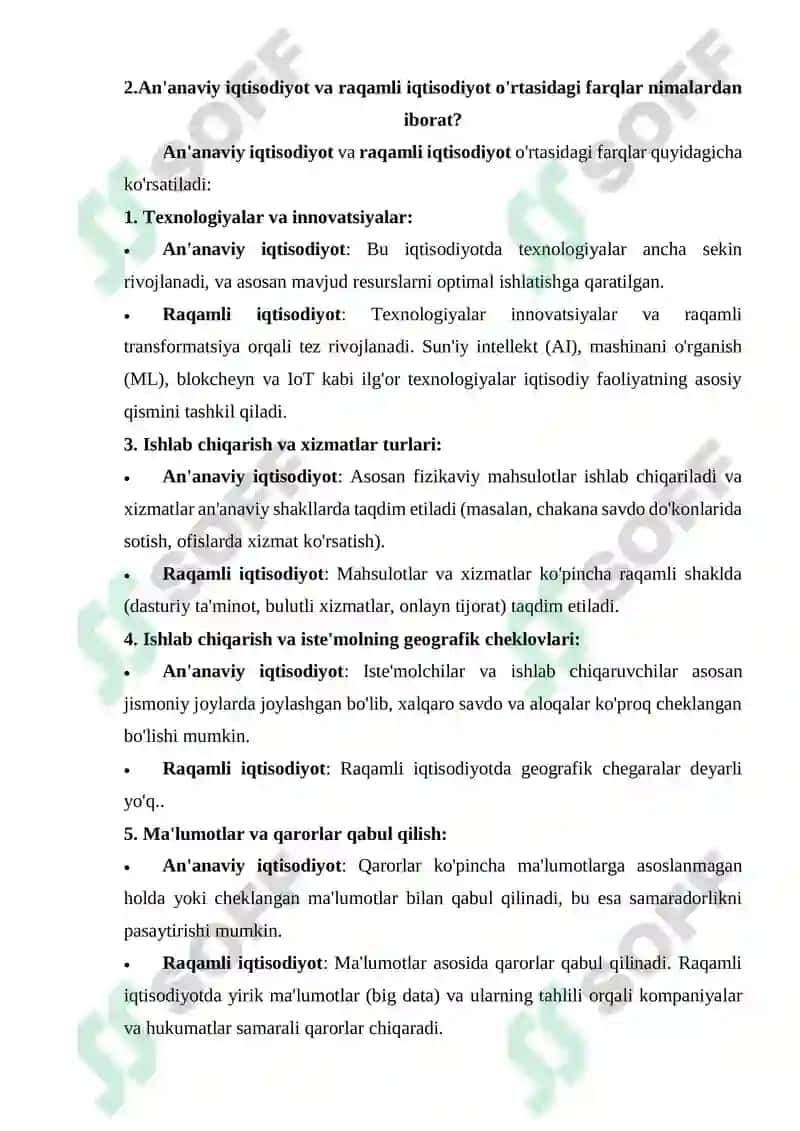 Raqamli iqtisodiyot 2