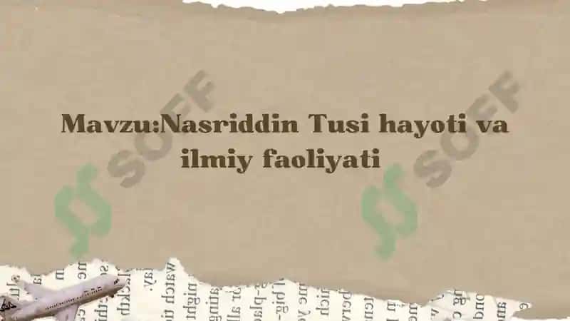 Nasiriddin Tusi hayoti va ijodi 2