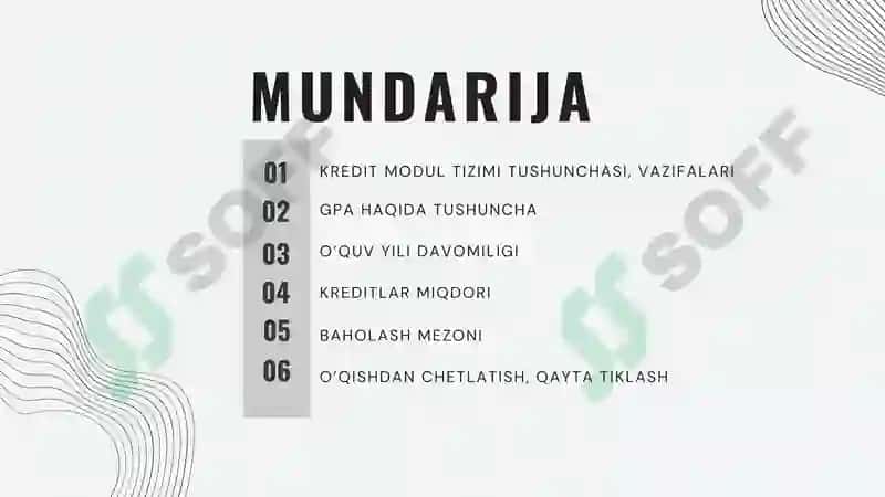 KREDIT MODUL TIZIMI 2