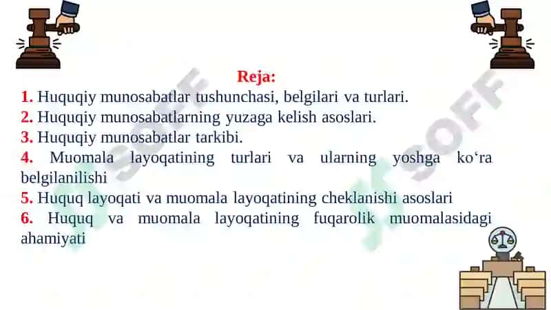 Huquq Layoqati va Muomala Layoqati 2