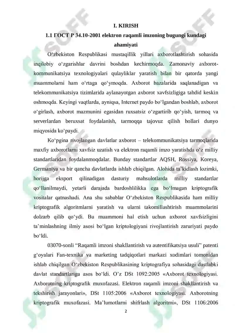 ГОСТ Р 34.10-2001 elektron raqamli imzo algoritmi tadqiqi 2