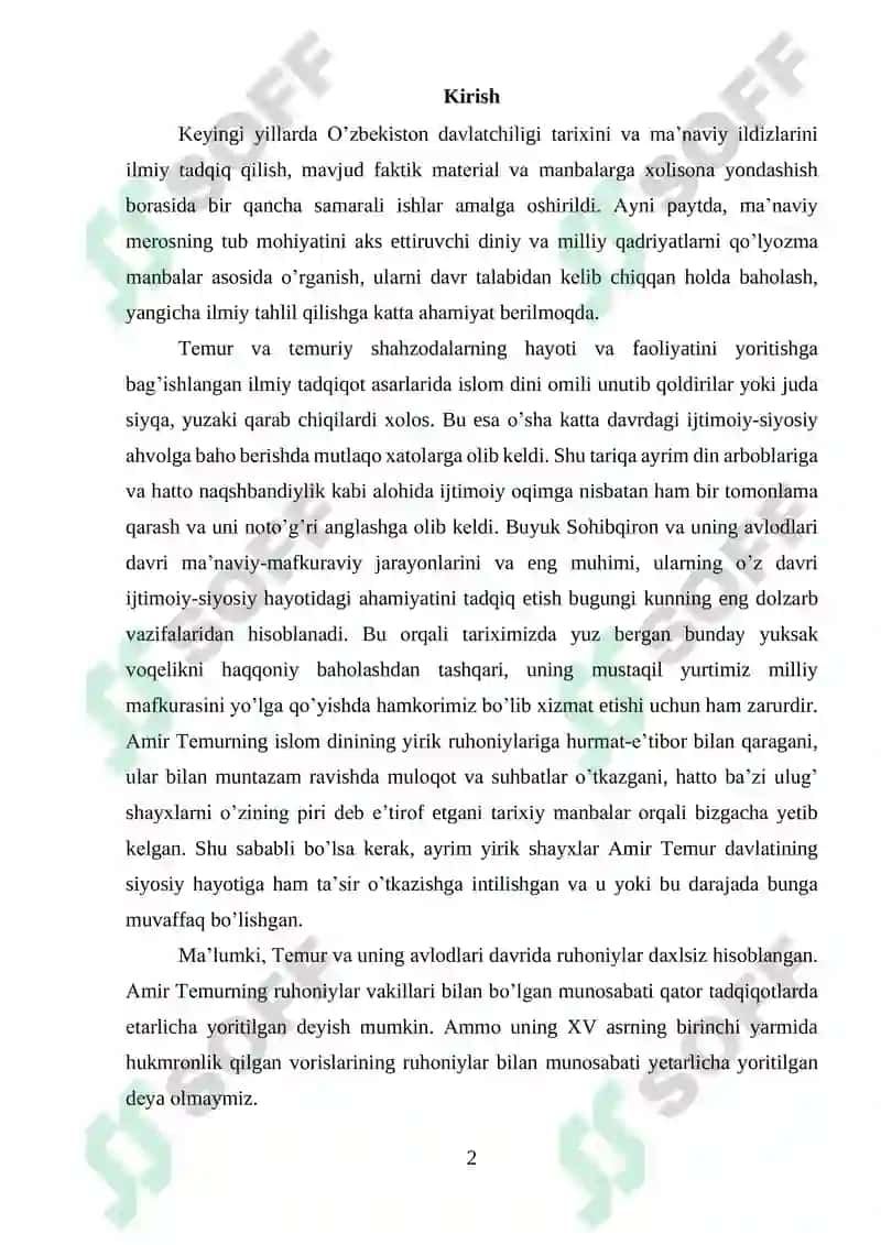 Temuriylar Davlatida Tasavvuf Talimoti 2