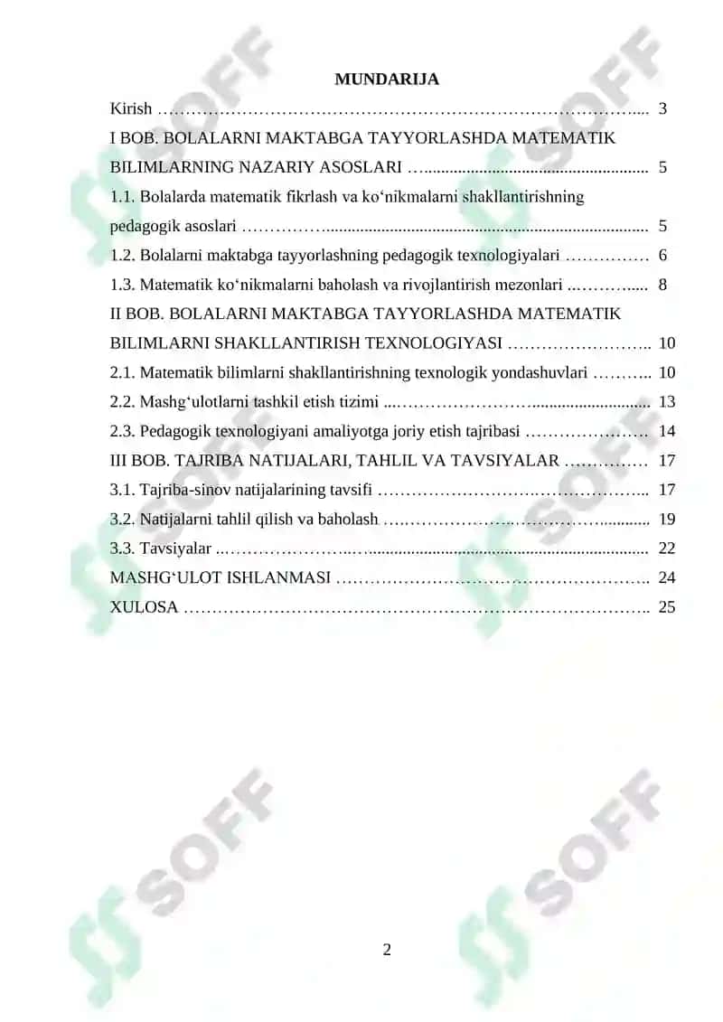 Bolalarda Elementar Matematik Tasavvurni Shakllantirish 2