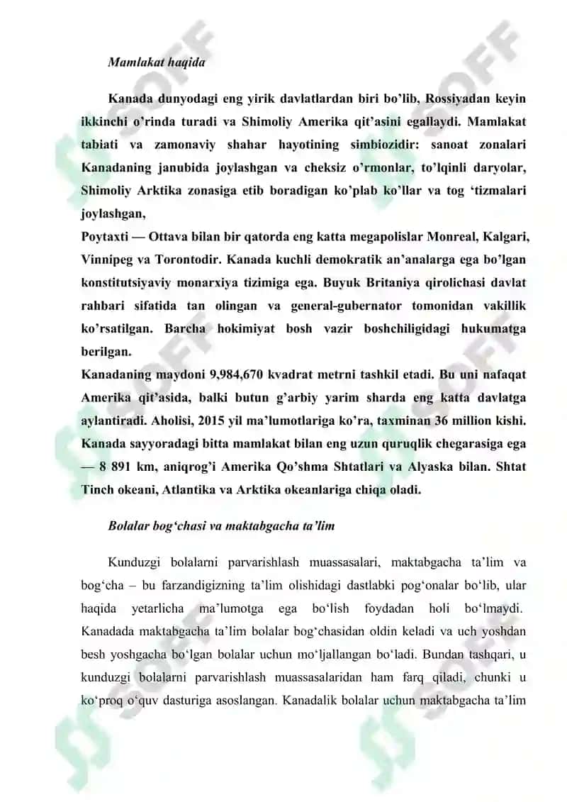 Kanadada maktabgacha, boshlang‘ich, o‘rta va oliy ta’lim tizimi 2