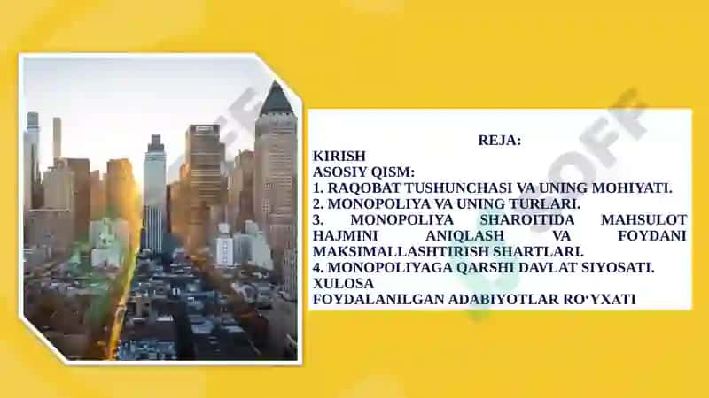 RAQOBAT VA YAKKA HOKIMLIK (MONOPOLIYA) 2
