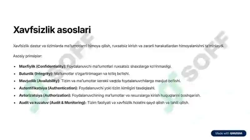 Jamoalar xavfsizlikni tadbiq qilish 2