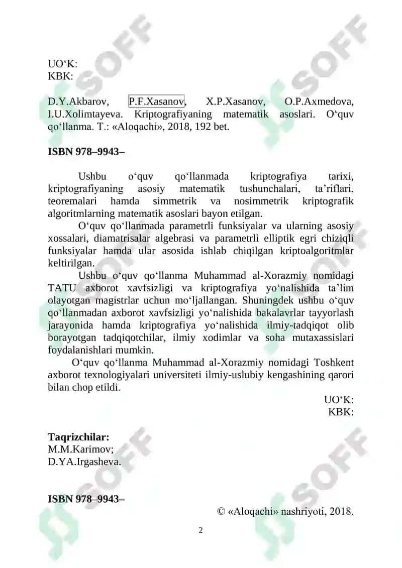 KRIPTOGRAFIYANING MATEMATIK ASOSLARI 2