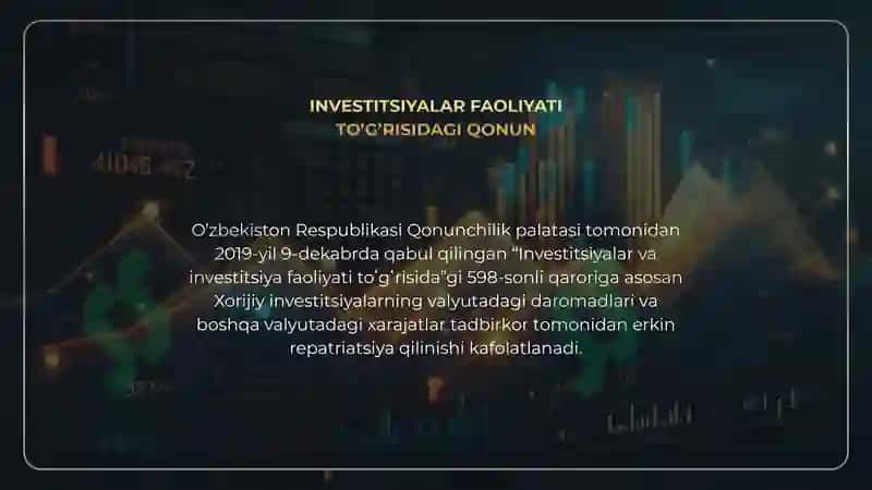 Xorijiy sarmoyadorlar va xorijiy investitsiyalar ishtirokidagi korxonalarga soliq va bojxona imtiyozlari 2