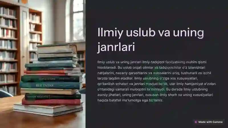 Ilmiy uslub janrlari.Ilmiy sharh 2