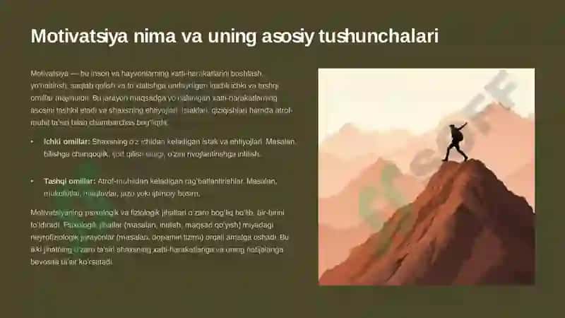 Motivatsiyaning psixofiziologik mexanizmlari 2