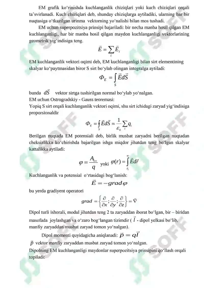 LABORATORIYA ISHLARI. NUQTAVIY ZARYADLARNING ELEKTR MAYDONI. 2