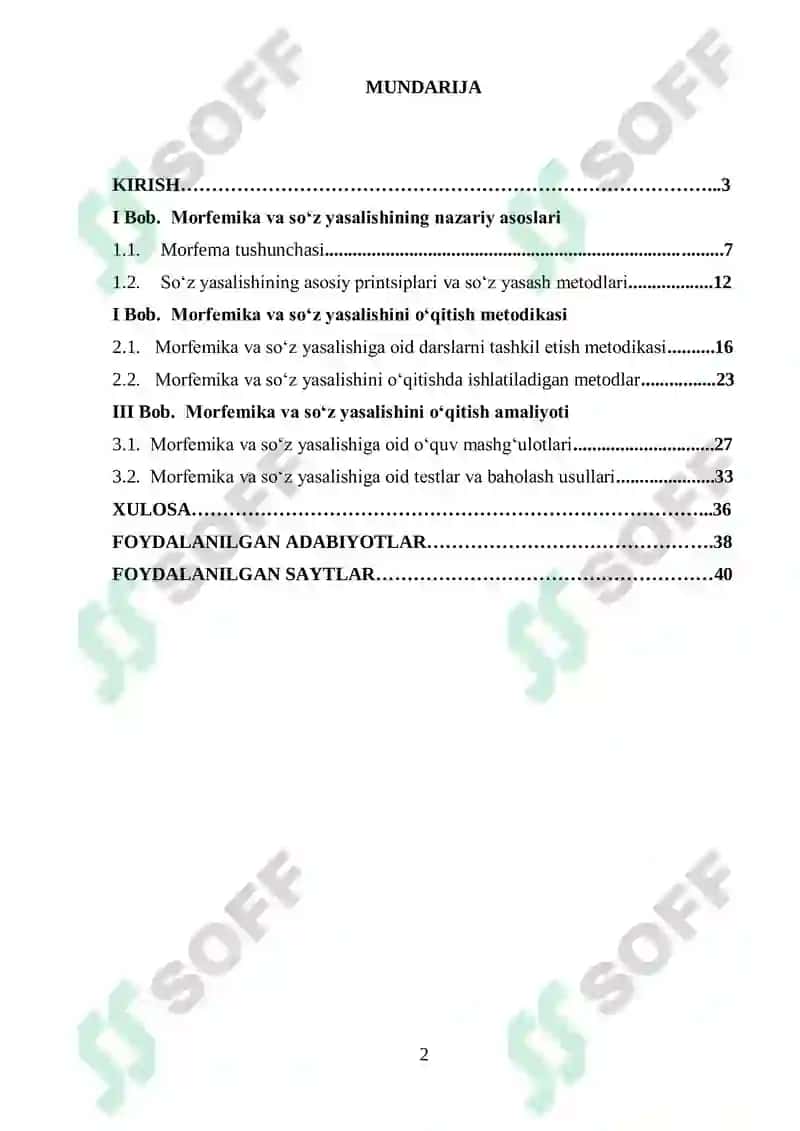 Morfemika va soʻz yasalishini oʻqitish metodikasi 2