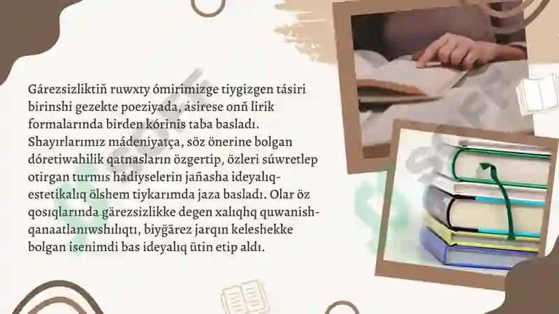 HÁZIRGI DÁWIR QARAQALPAQ POEZIYASINIŃ RAWAJLANIW TENDENCIYALARI 2