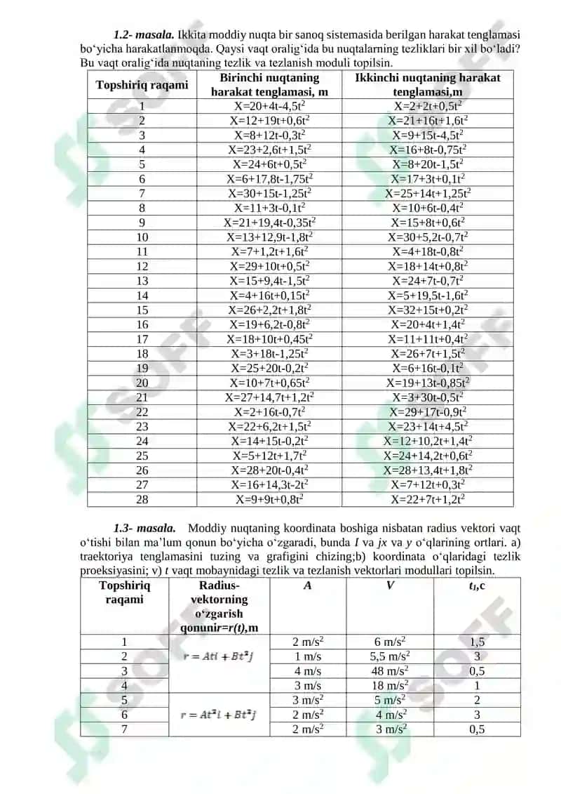 KIRISH DARSI.KIRISH NAZORATI. ILGARILANMA HARAKAT KINEMATIKASI 2
