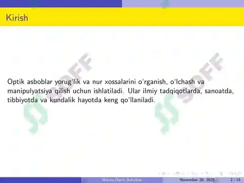 Optik Asboblar 2