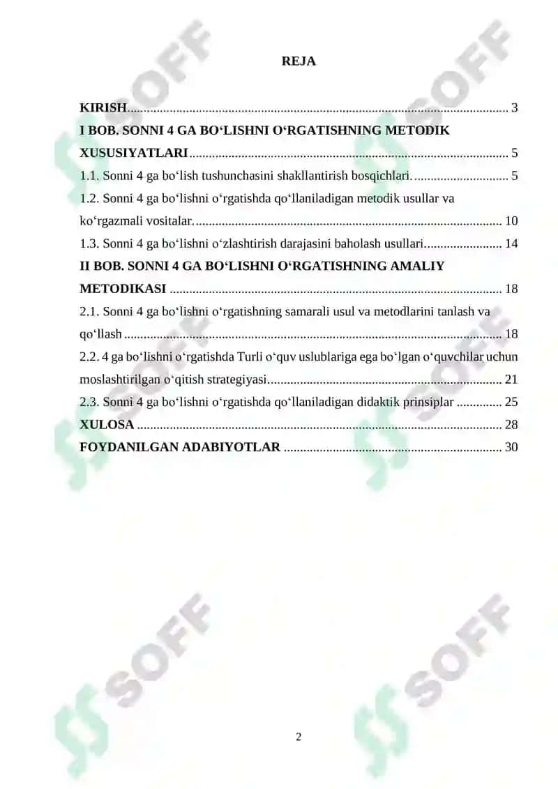 SONNI 4 GA BO‘LISHNI O‘RGATISH METODIKASI 2