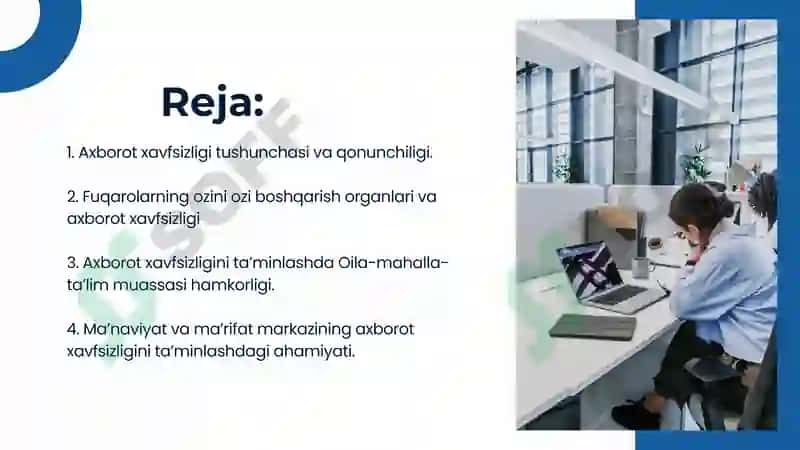 O'zbekistonda axborot xavfsizligining ma’naviy va huquqiy asoslari. 2