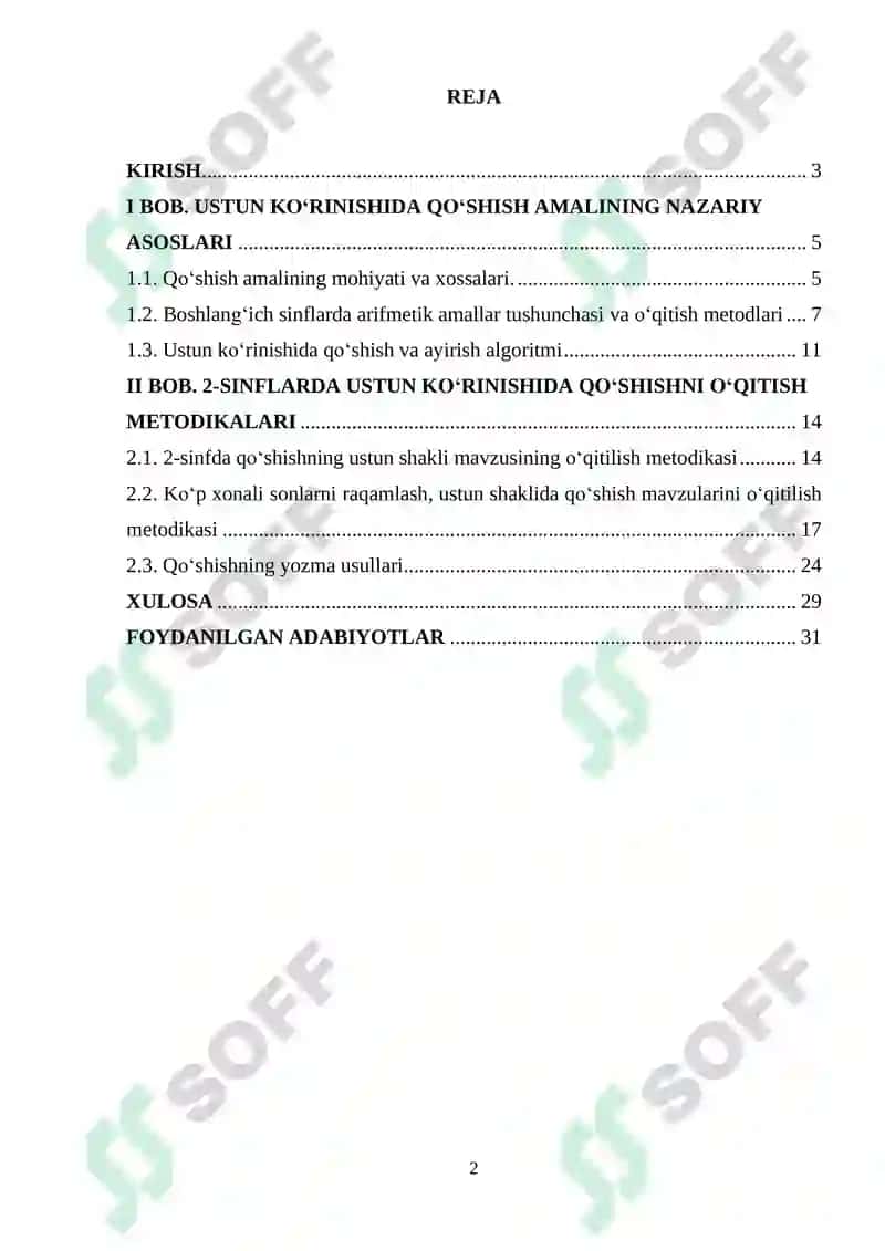 Ustun ko‘rinishida qo‘shishni o‘rgatish metodikasi 2