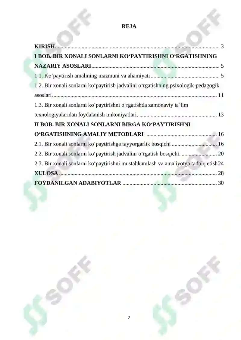BIR XONALI SONLARNI BIRGA KO‘PAYTIRISHNI O‘RGATISH METODIKASI 2