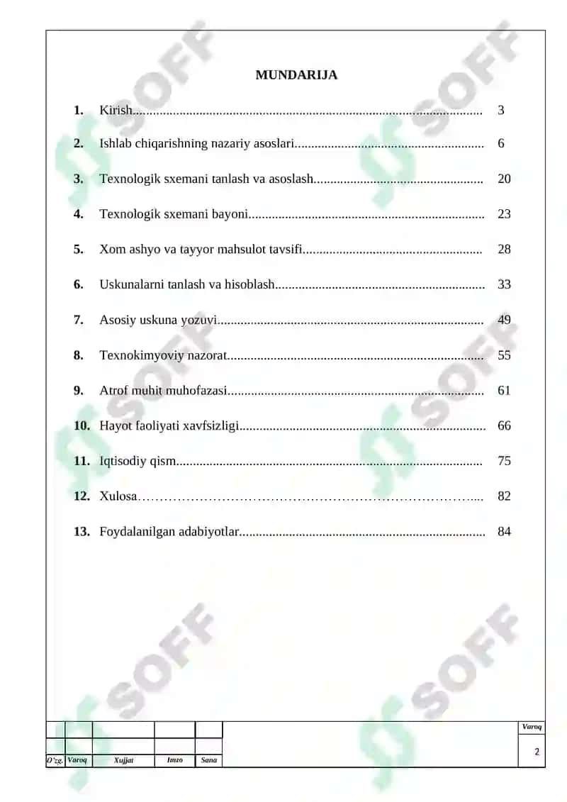 Tegirmonning quvvati 200 t/kun bo’lgan I- navli 75% li un ishlab chiqarish texnologiyasi. (triyer uskunasi) mavzusidagi bitiruv malakaviy ishining 2