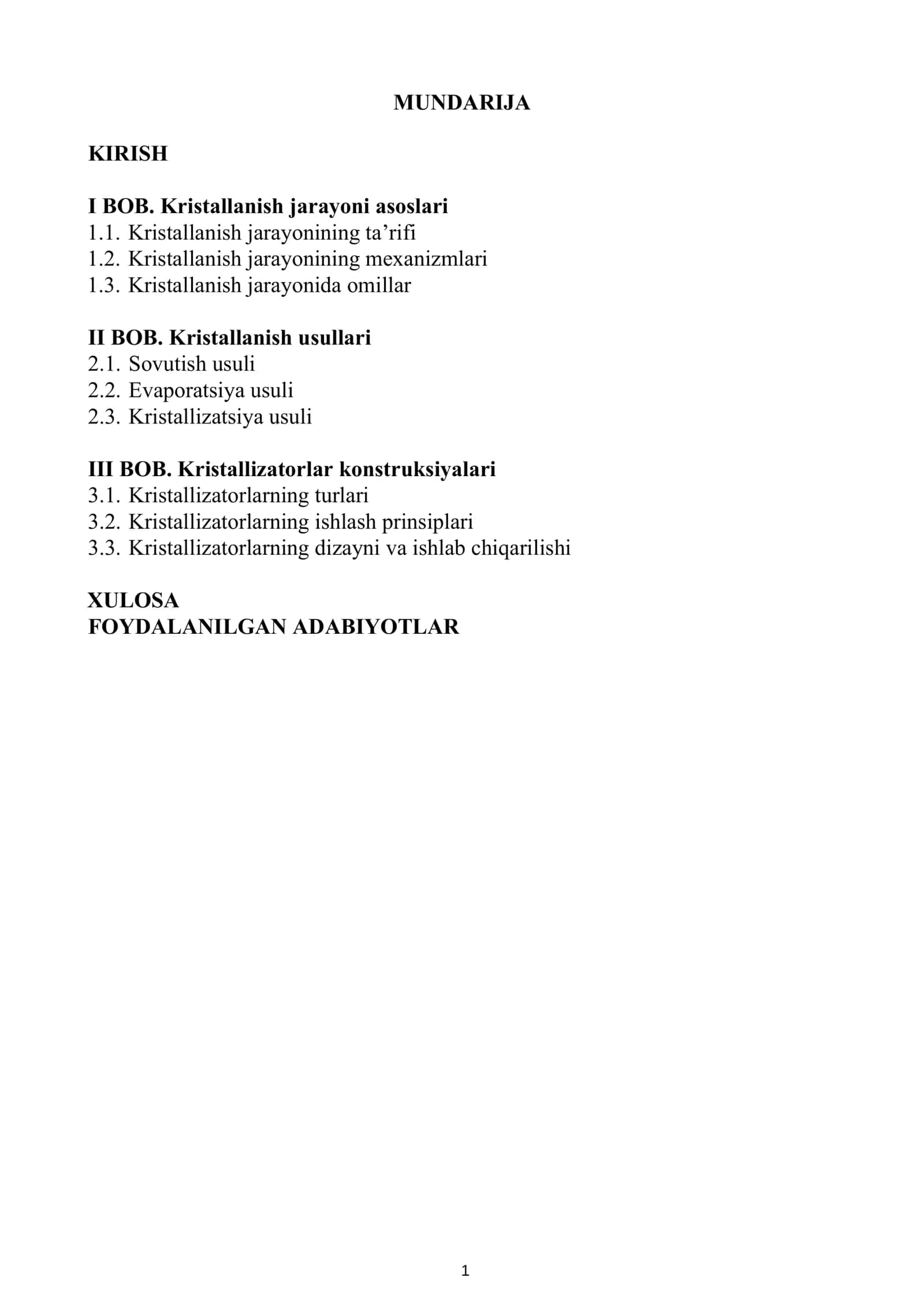 Kristallanish jarayoni. Kristallanish usullari. Kristallizatorlar konstruksiyalari 2