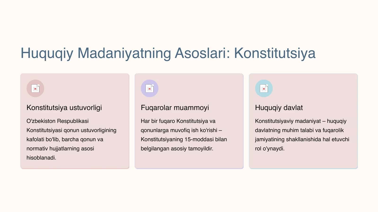 Huquqiy Madaniyat: Konstitutsiyadan Fuqarolik Burchigacha 2
