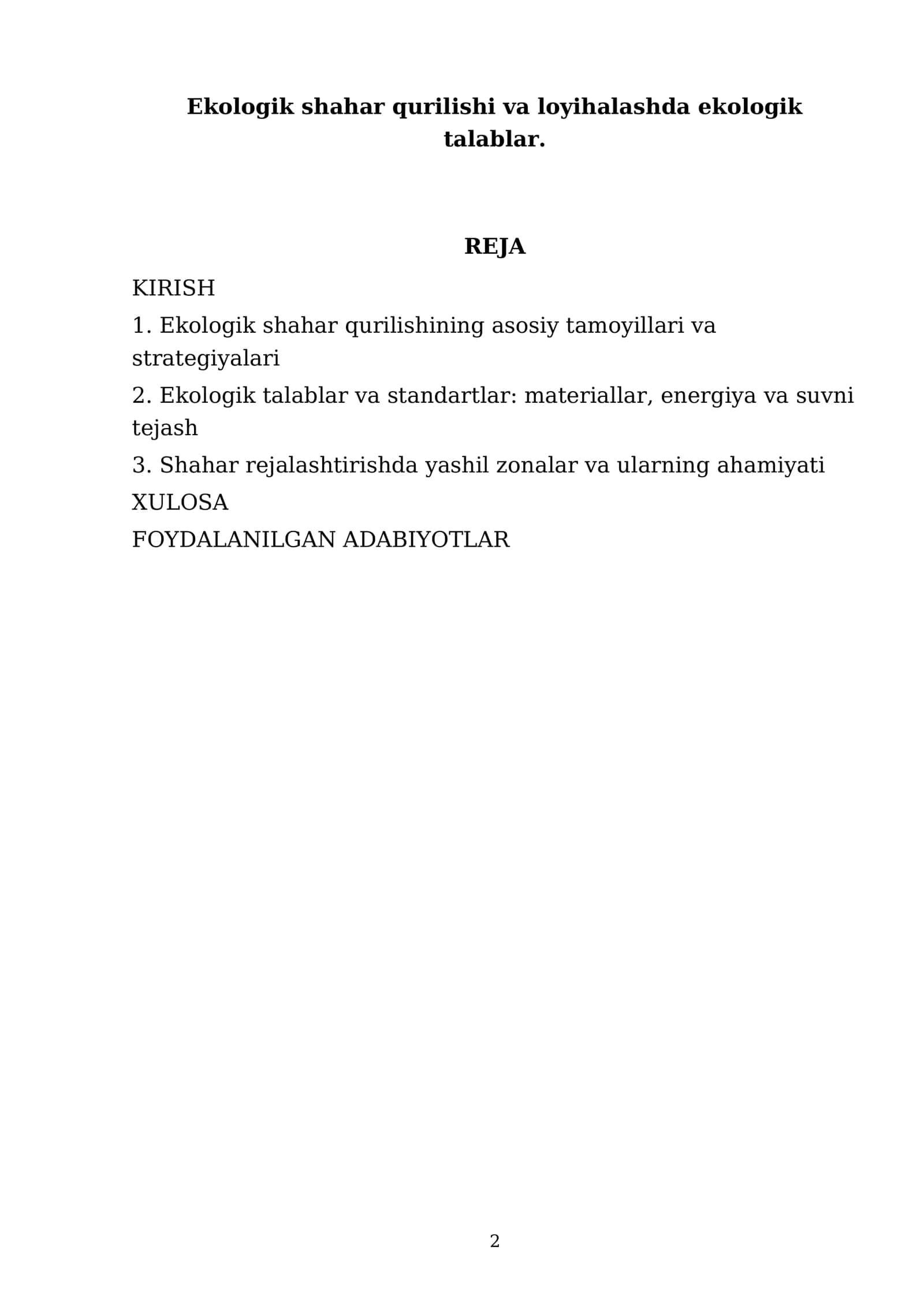Ekologik shahar qurilishi va loyihalashda ekologik talablar 2