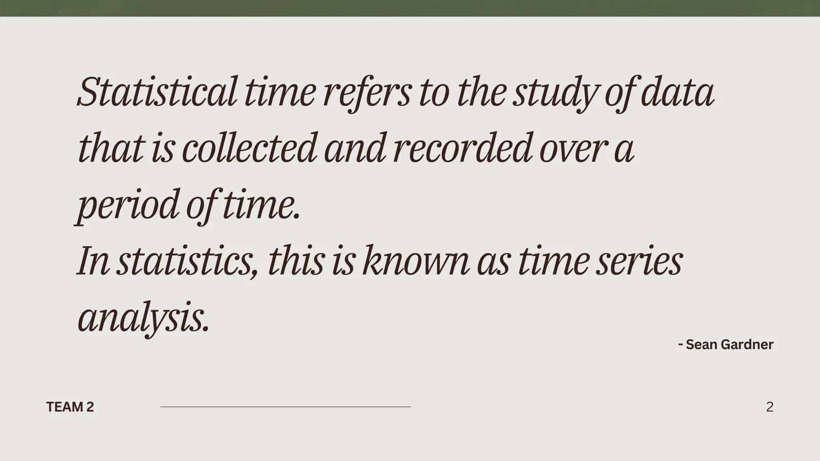Statistical time 2