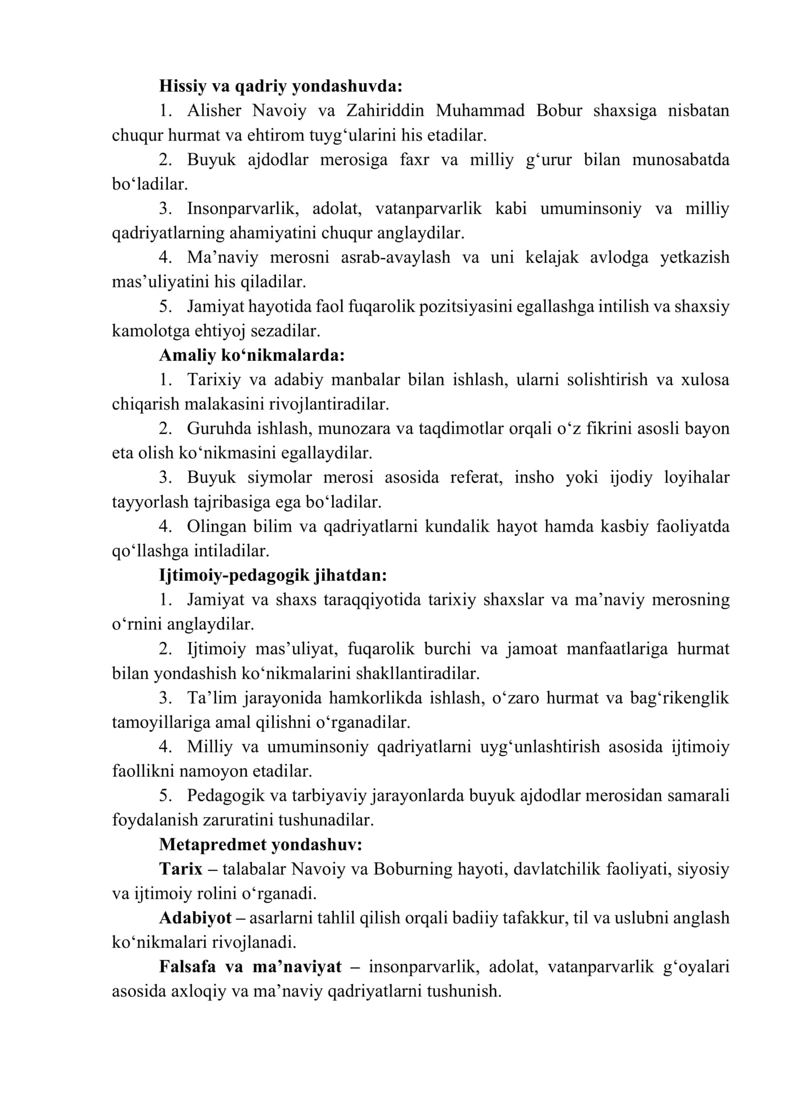 Alisher Navoiy va Zahiriddin Muhammad Boburning buyukligi. dars ishlanma 2