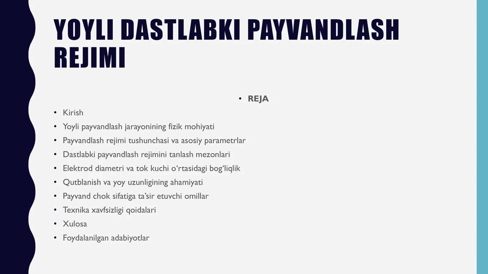 YOYLI DASTLABKI PAYVANDLASH REJIMI 2